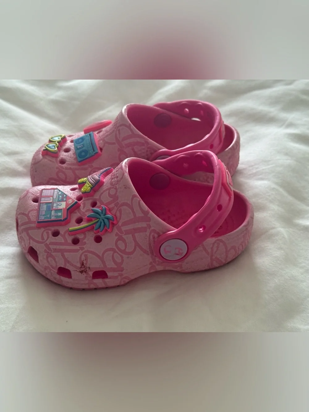 Kids Pink Barbie Crocs